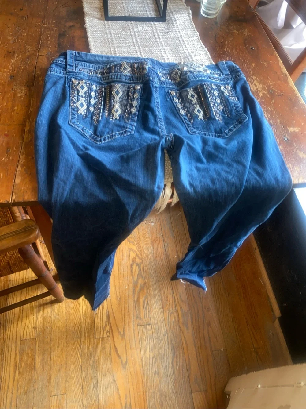 Miss Me Blue Embroidered Boyfriend Jeans